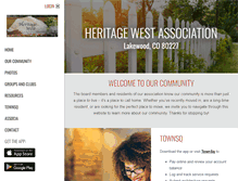 Tablet Screenshot of heritagewestassociation.com